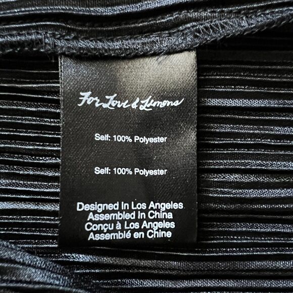 For Love And Lemons Skirt Womens Large Pleated Marion Gunmetal Metallic - Picture 13 of 14